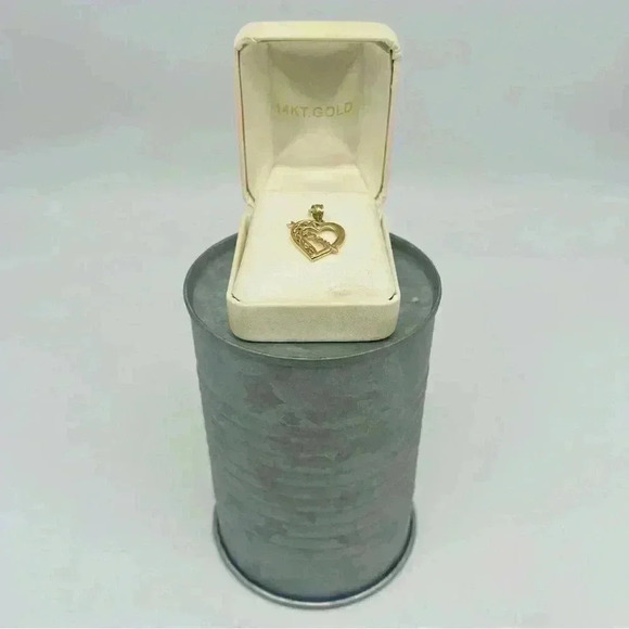 14k Yellow and Rose Gold I Love You Open Heart Pendant - Picture 2 of 6